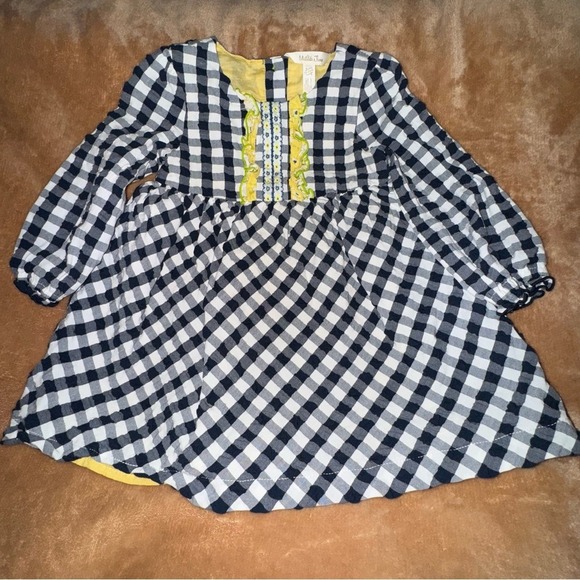 Matilda Jane Other - Matilda Jane Enchanted Garden Gingham and Giggles Dress Navy White 18-24M